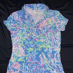 Lilly Pulitzer Women's Vibrant Floral Button Down Shirt